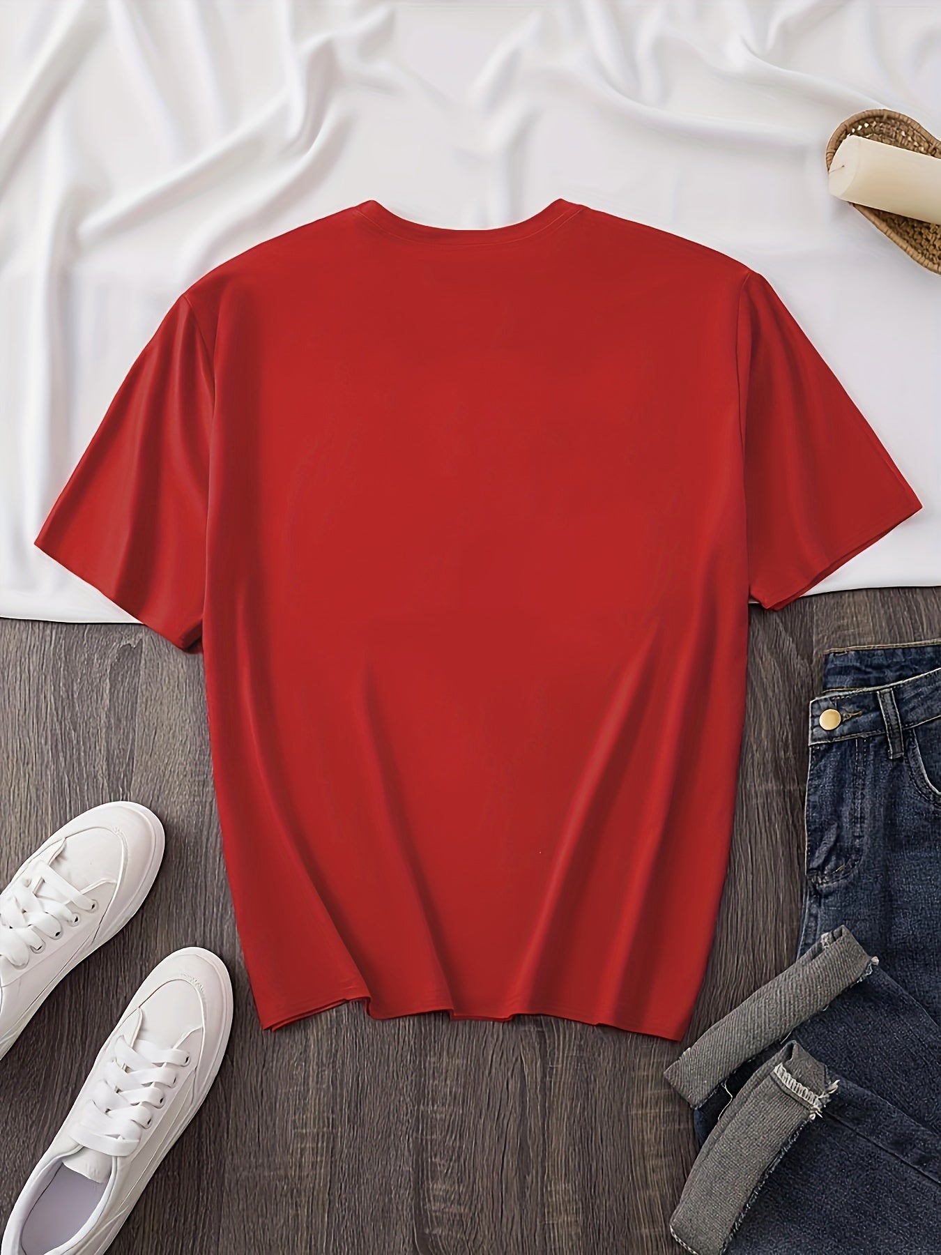 90's Print Plus Size Casual Short Sleeve Crew Neck T-shirt - Summer & Spring Women's Clothing