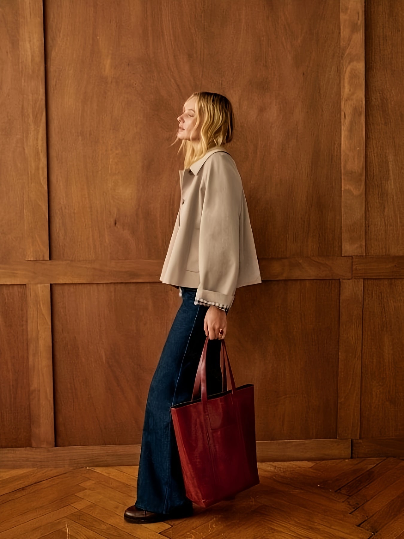 Women's British Coat Elegant Women's British-Inspired Single-Breasted Loose-Fit Short Coat | Machine-Washable Solid Color Jacket with Structured Shoulders for Casual & Formal Outfits, Classic Collar Design, Detailed Sleeve Cuffs