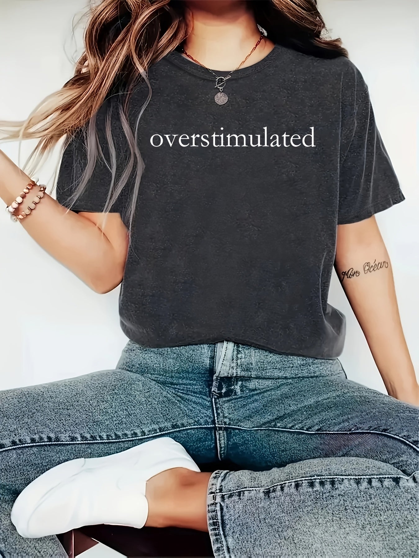 Plus Size Women's Casual Oversized T-Shirt with \