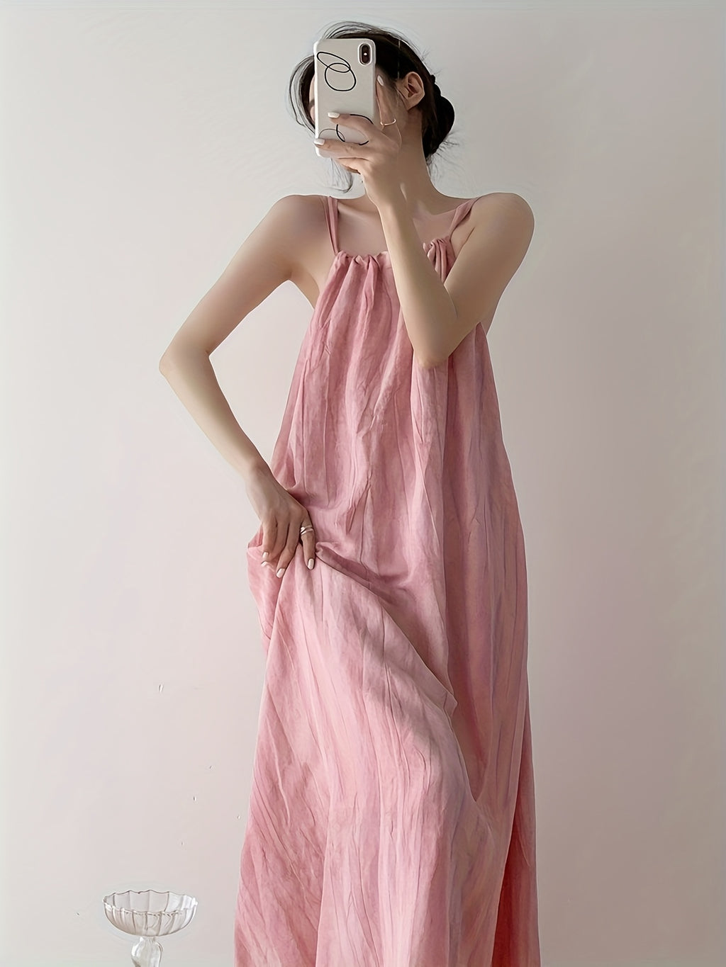 Women's Pink Tie-Dye Sleeveless Maxi Dress - Casual Elegant Beach Vacation Dress with Adjustable Waist Tie, Lightweight Summer Flowy Dress for Women, Hand Wash Only, Beach Dresses, Soft Fabric Gown