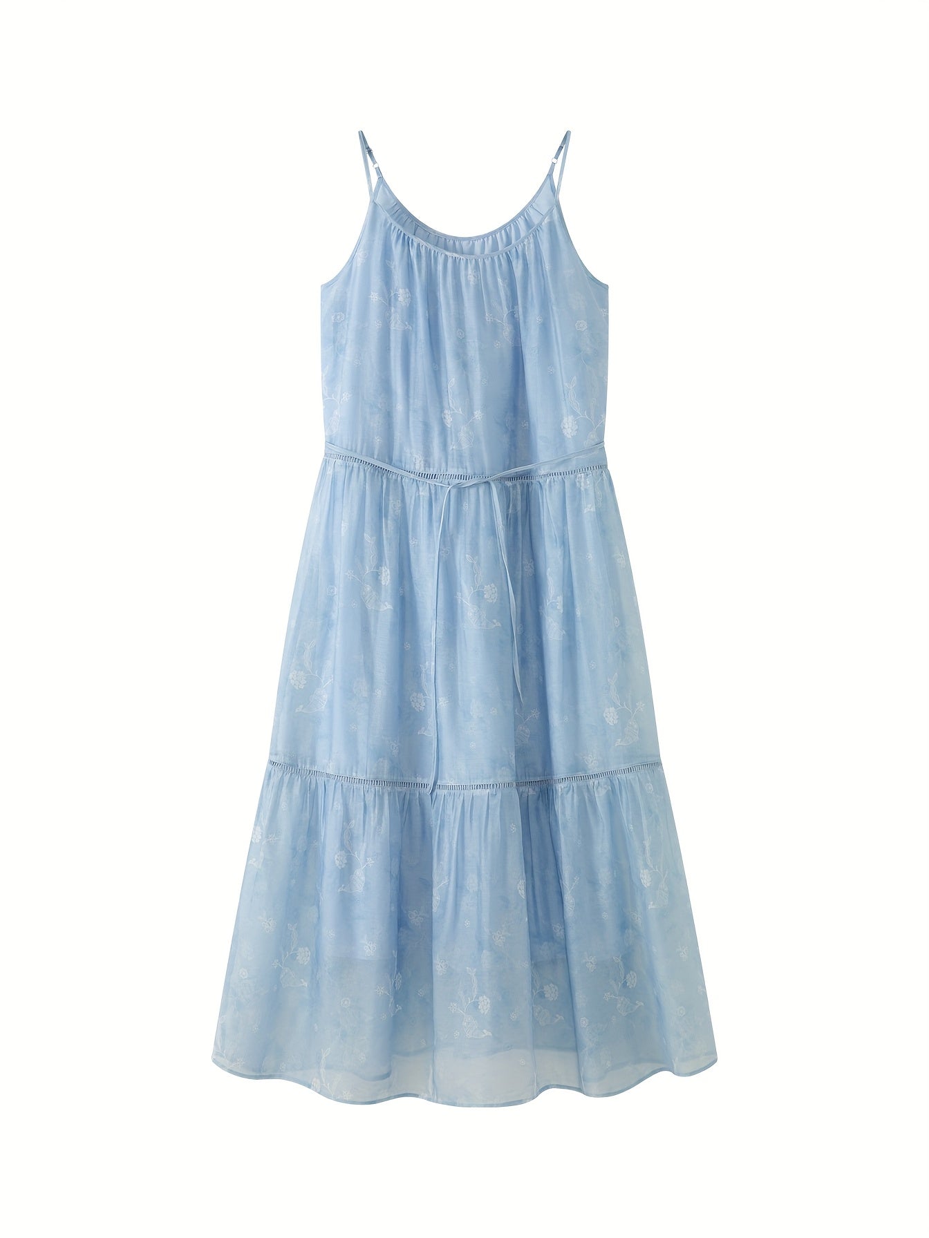 XWI Women's Lyocell Dress - Blue Tie-Dye Vacation Dress, Sleeveless Mid-Length H-Line Silhouette, Machine Washable Spring\u002FSummer Beachwear for Casual Outings & Resort Stays, Beach Dresses, Lightweight Fabric