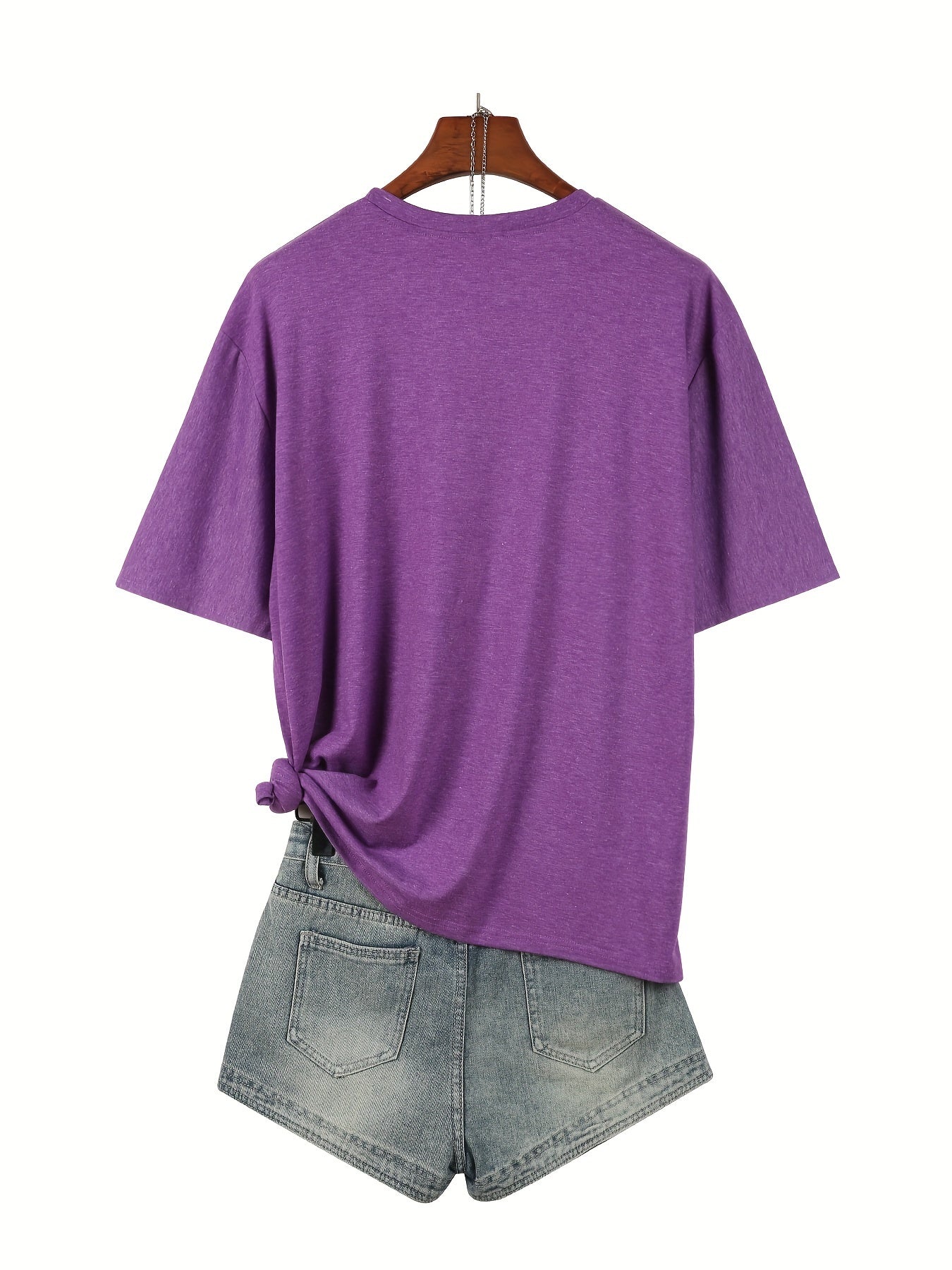 90's Print Plus Size Casual Short Sleeve Crew Neck T-shirt - Summer & Spring Women's Clothing