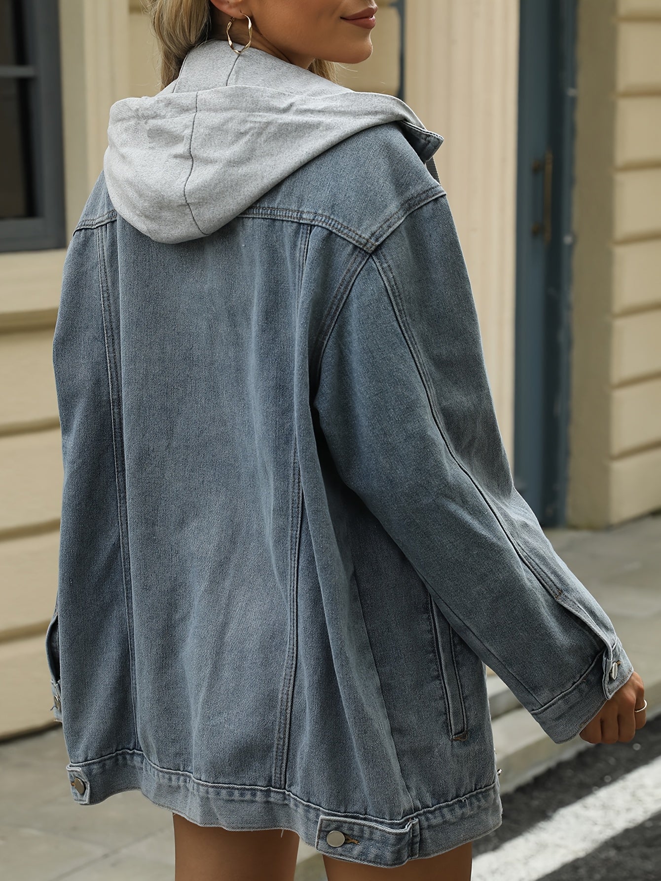 Boho Chic Denim Jacket Boho Chic Women's Denim Jacket - 2025 Spring Collection, Lightweight Frayed Edge Long Sleeve Coat with Artistic Rips, Perfect for Layering