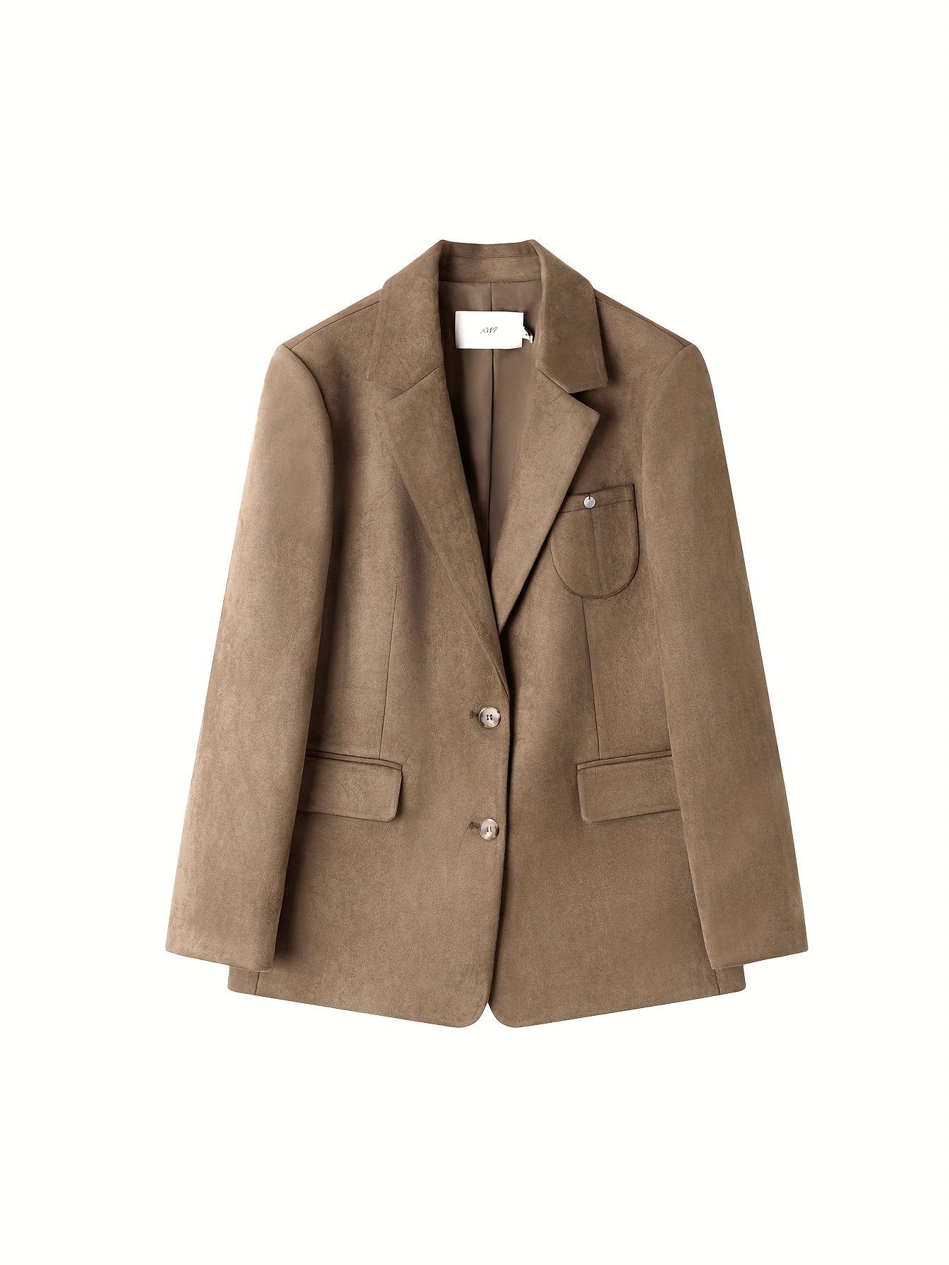 Women'S Blazer - Elegant Brown, Structured H-Silhouette Jacket for Office, Formal Events & Everyday - Spring\u002FFall Outerwear Coat - XWI Women'S Professional Suit Jacket, Office Wear, Raglan Sleeves, Tailored Fit, Stylish Outerwear, Working Women