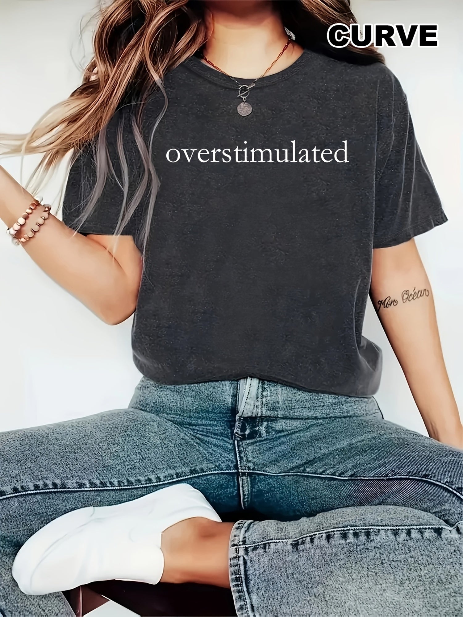 Plus Size Women's Casual Oversized T-Shirt with \