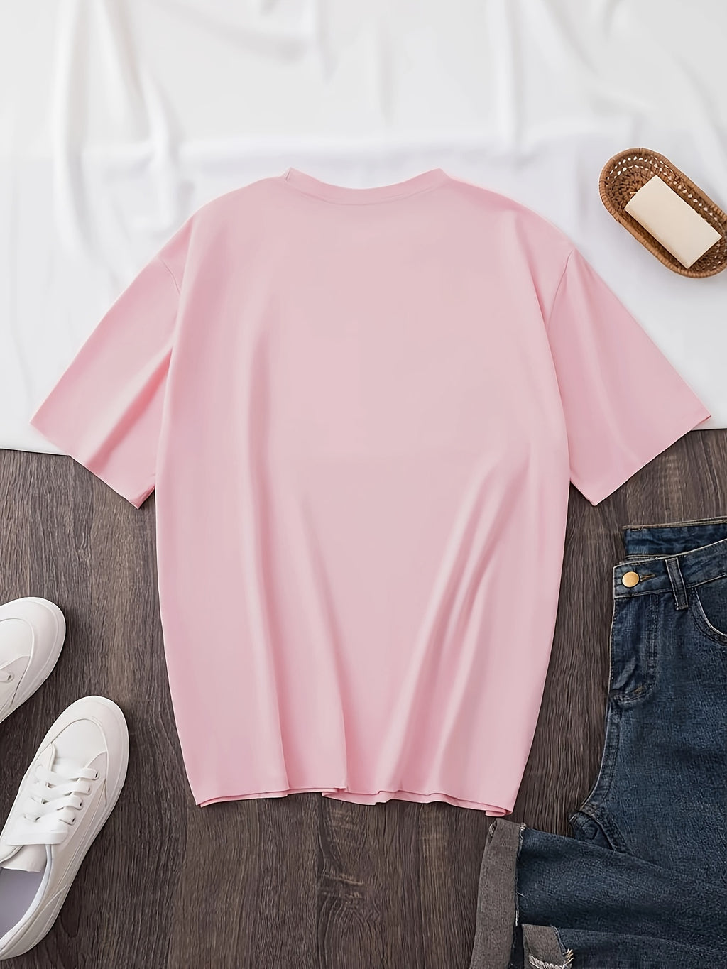 90's Print Plus Size Casual Short Sleeve Crew Neck T-shirt - Summer & Spring Women's Clothing